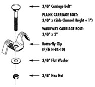 Grip Strut® Heavy Duty Accessories - Butterfly Clip Diagram