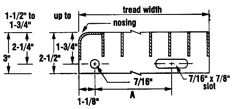 Bar Grating - Stair Treads - Tread Dimensions