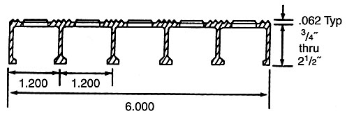 Aluminum Plank End View - Upset Pattern