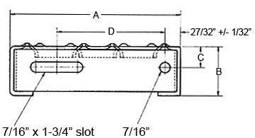 Perf-O Grip® Stair Treads Carrier Plate Dimensions